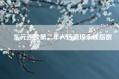 東元連續第二年入選道瓊永續指數