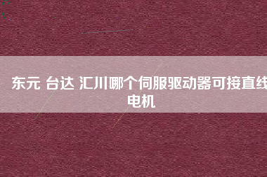 東元 臺達 匯川哪個伺服驅動器可接直線電機