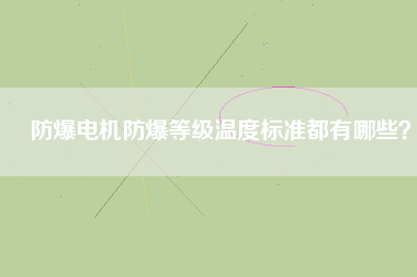防爆電機防爆等級溫度標準都有哪些？