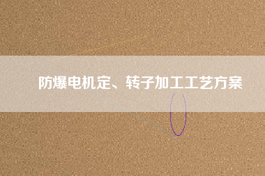 防爆電機定、轉子加工工藝方案